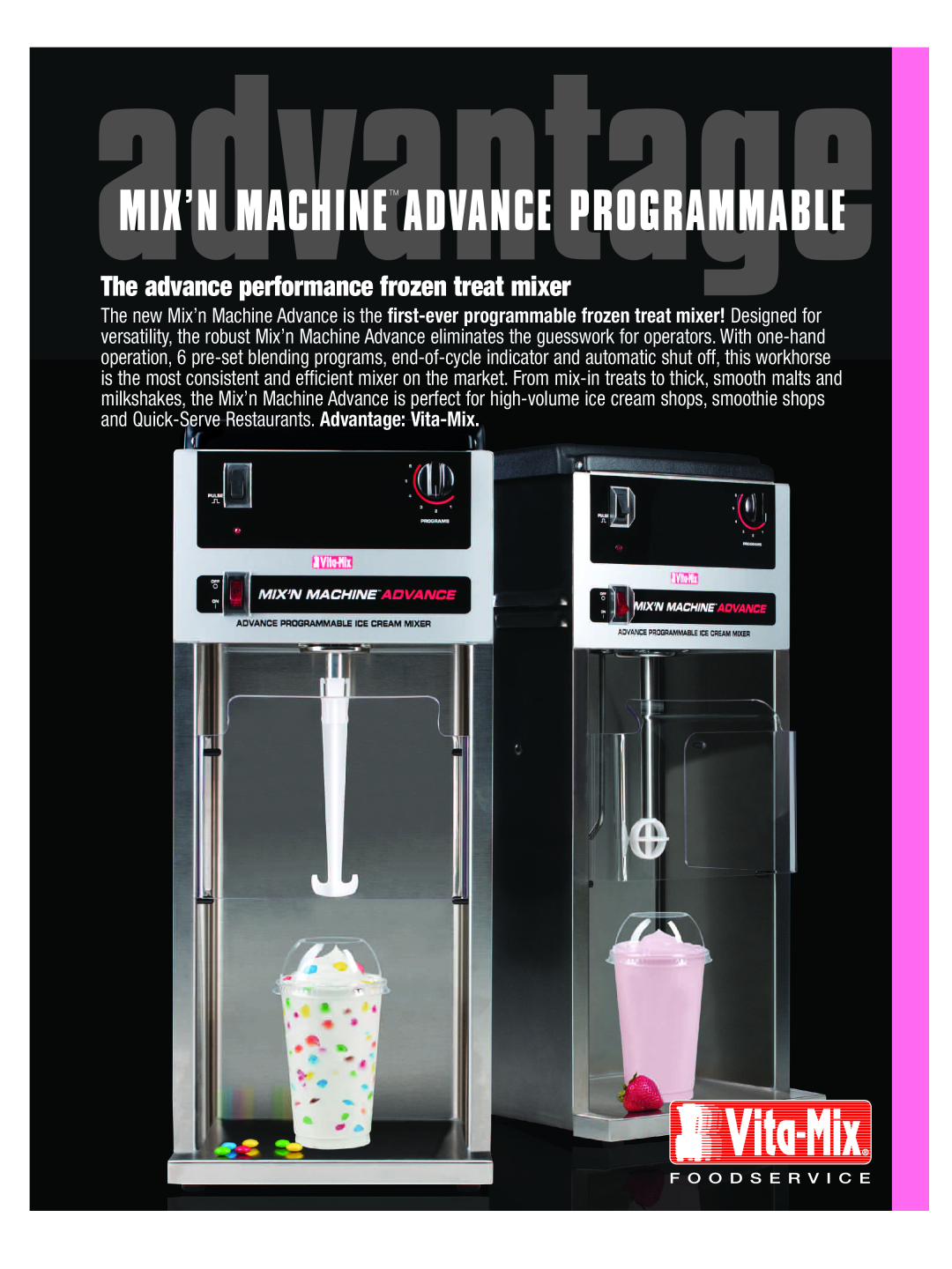 Vita-Mix Frozen Treat Mixer manual The advance performance frozen treat mixer 
