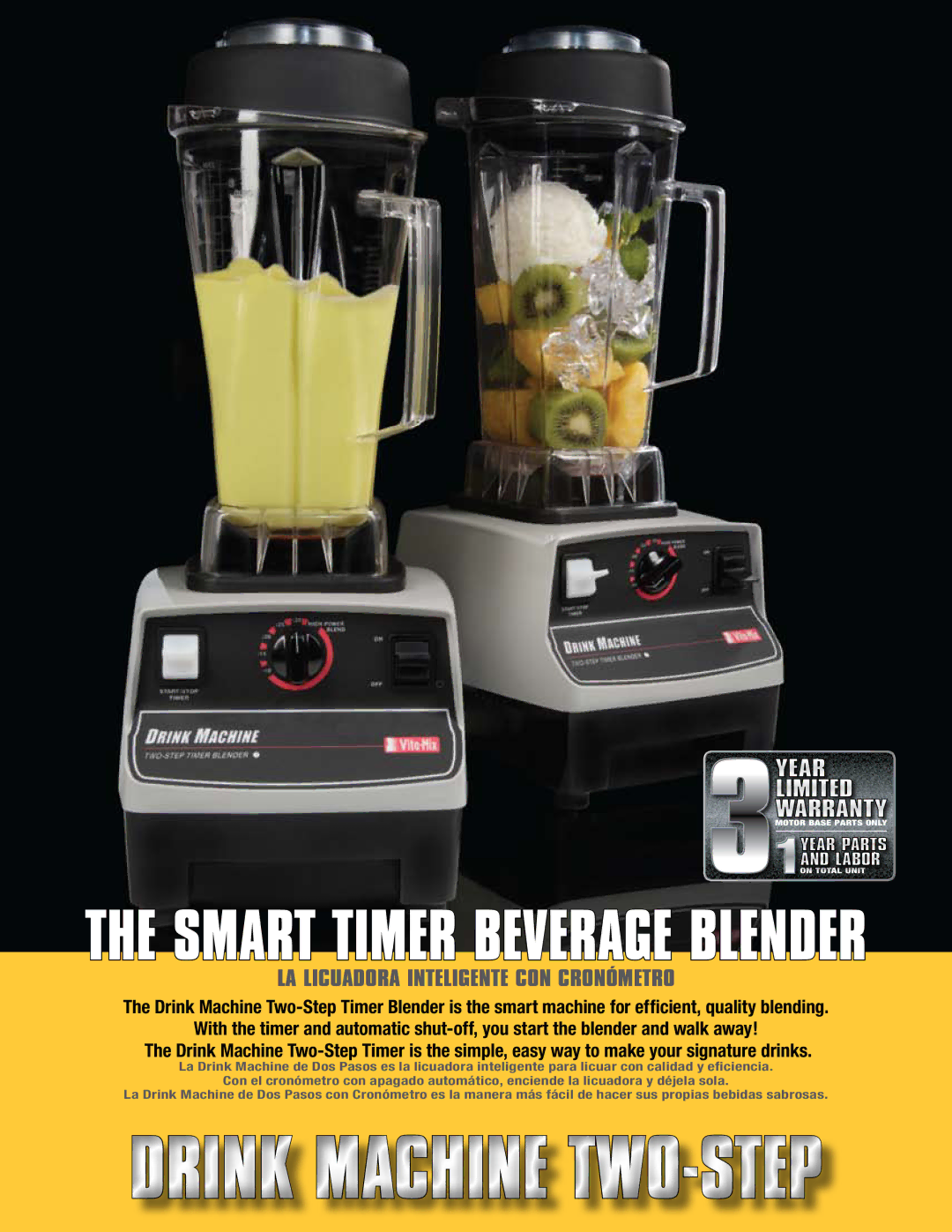 Vita-Mix Smart Timer Beverage Blender manual Drink Machine Two-step 