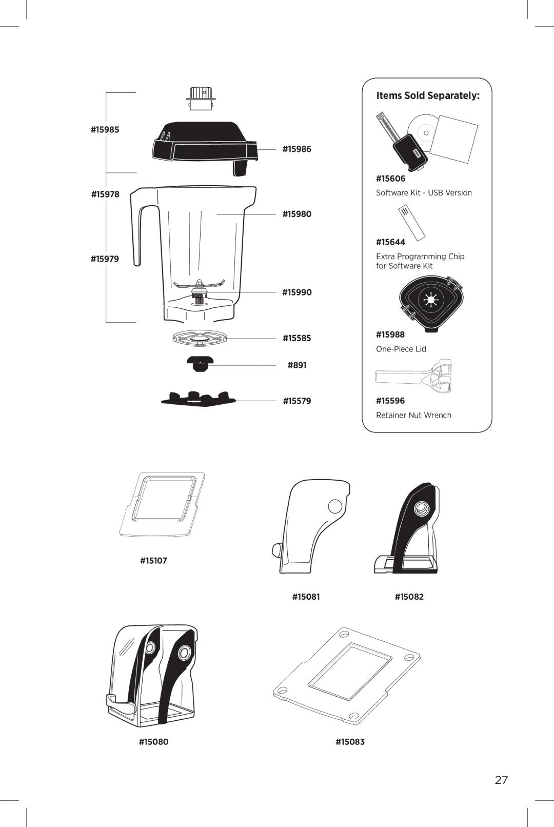 Vita-Mix The Quiet One manual Items Sold Separately 