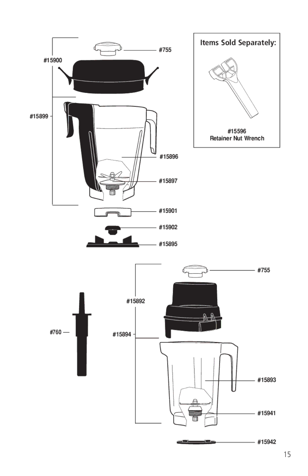 Vita-Mix VM0141 manual Items Sold Separately 