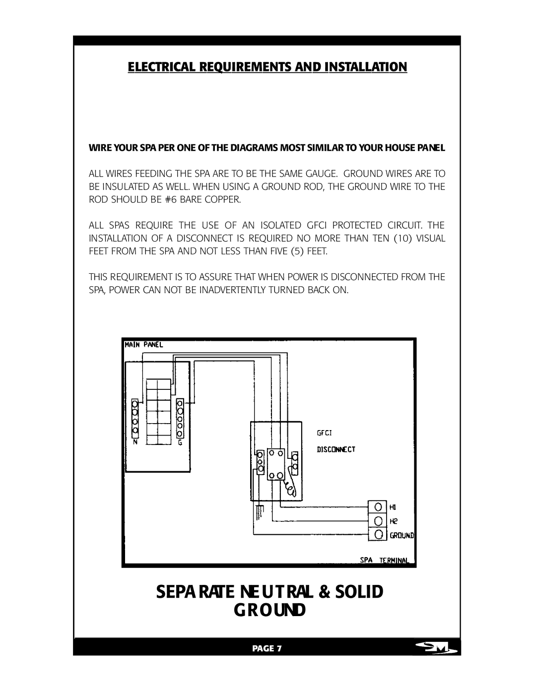 Vita Spa L100 owner manual PA Rate NE U T RAL & SO L ID Ground, EL E CT Rical RE Quiremen TS and Insta L LAT ION 