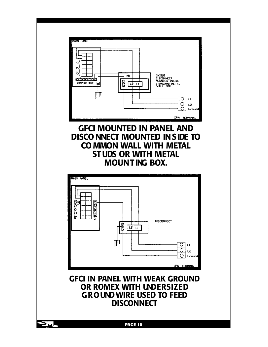 Vita Spa L100 owner manual Gfci in PA NEL with Weak Ground 