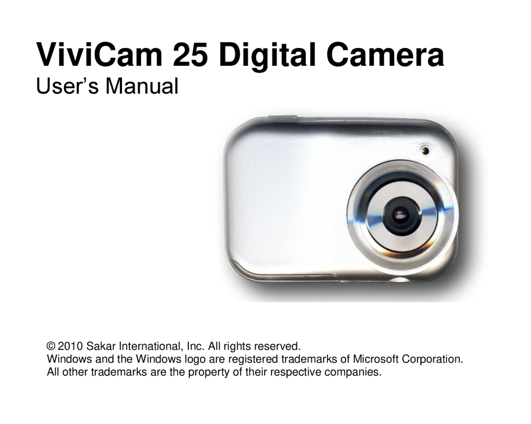 Vivid Audio manual ViviCam 25 Digital Camera 