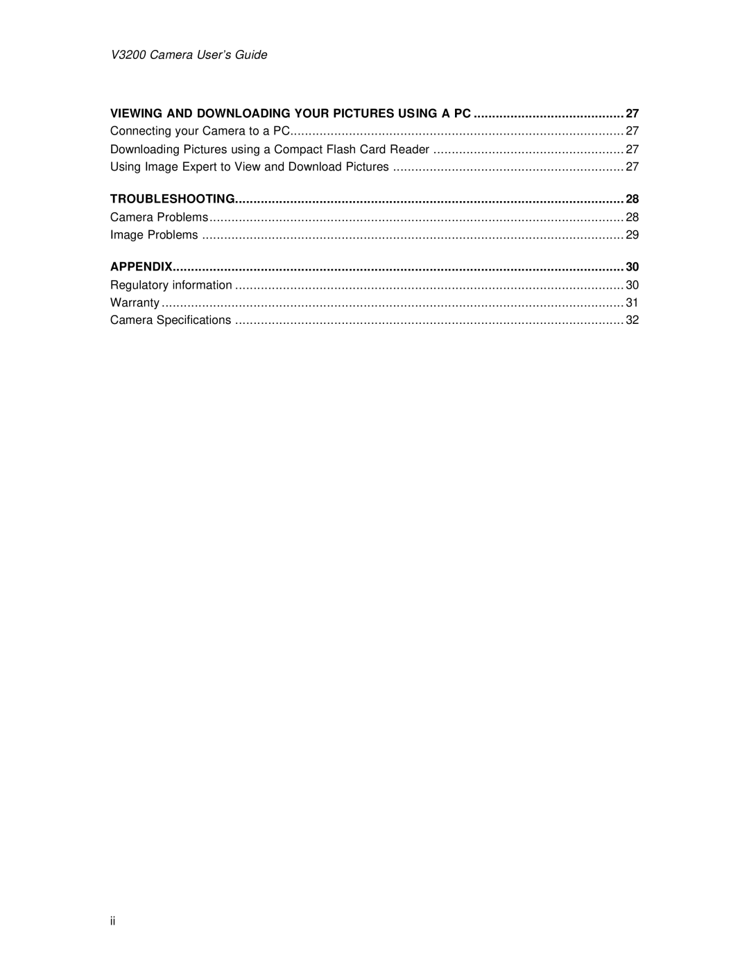 Vivitar 3200 user manual Troubleshooting 