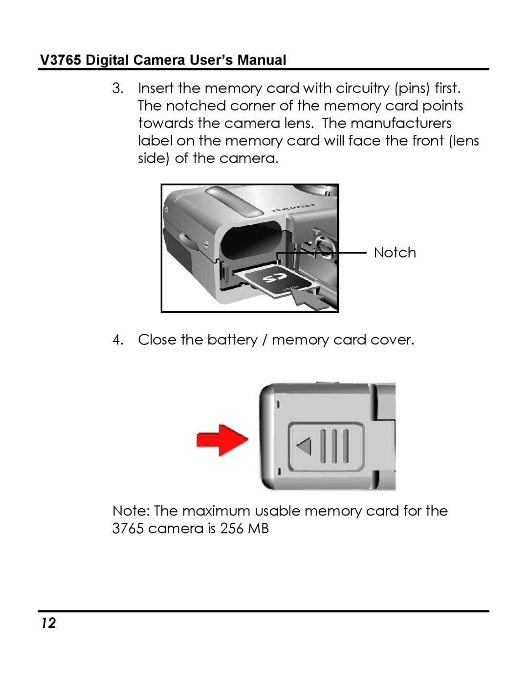 Vivitar instruction manual V3765 Digital Camera User’s Manual 