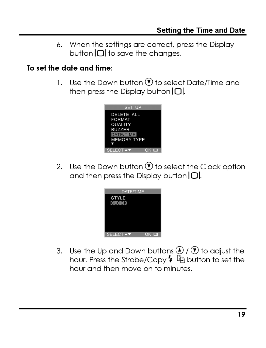 Vivitar 3765 instruction manual To set the date and time 