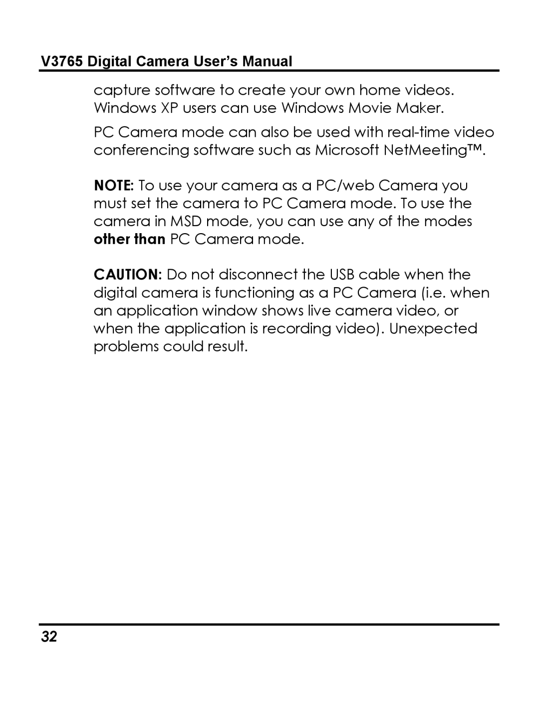 Vivitar instruction manual V3765 Digital Camera User’s Manual 