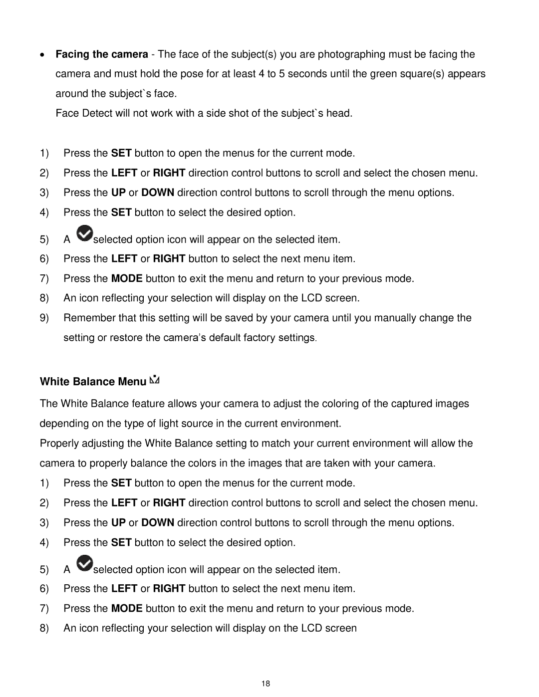 Vivitar 5028 user manual White Balance Menu 