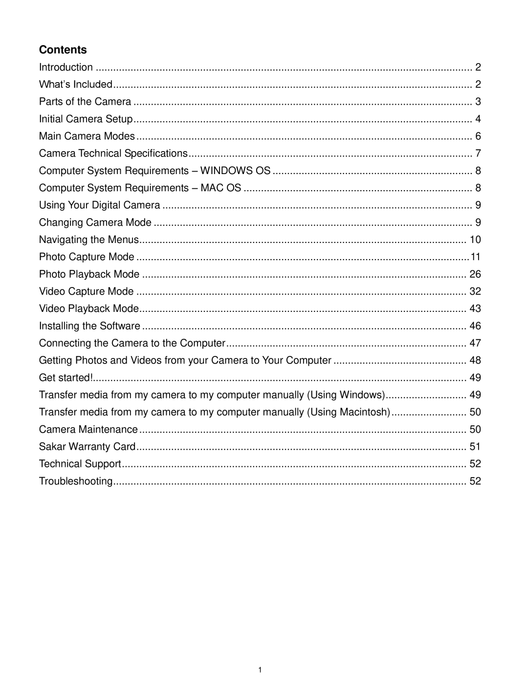 Vivitar 5028 user manual Contents 