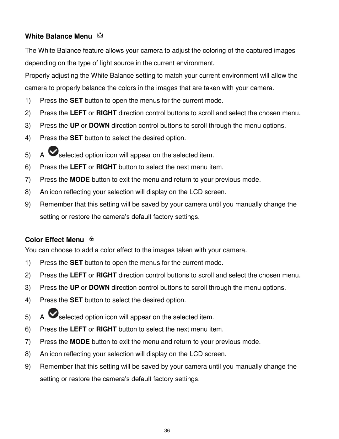 Vivitar 5028 user manual White Balance Menu 