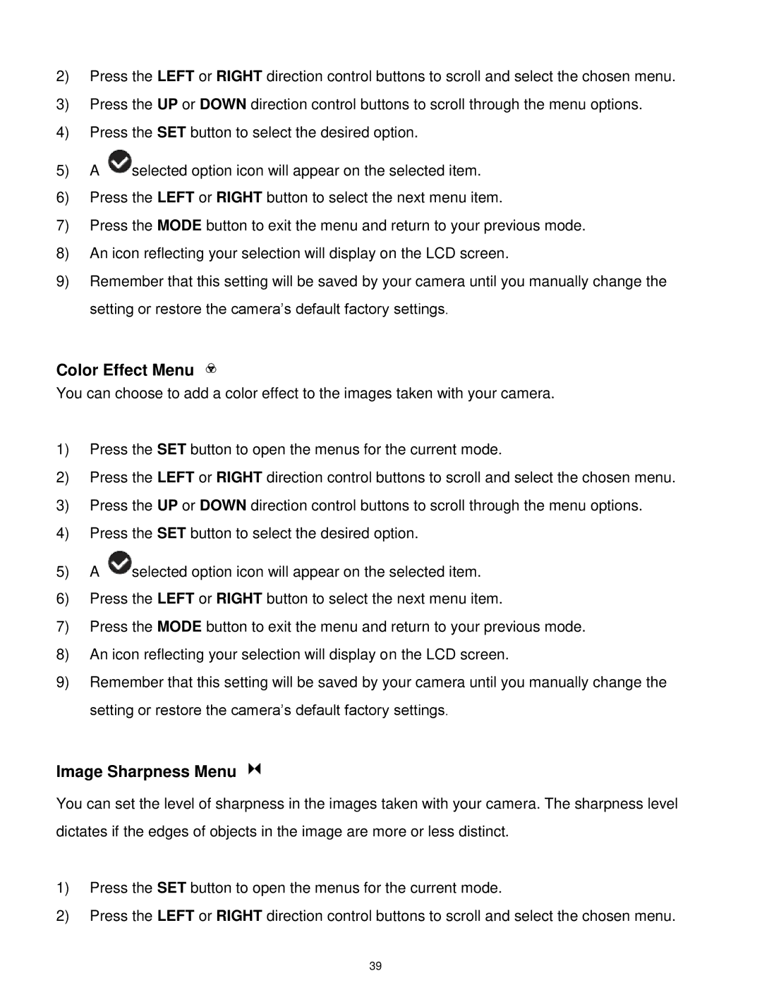 Vivitar 7022 user manual Color Effect Menu 