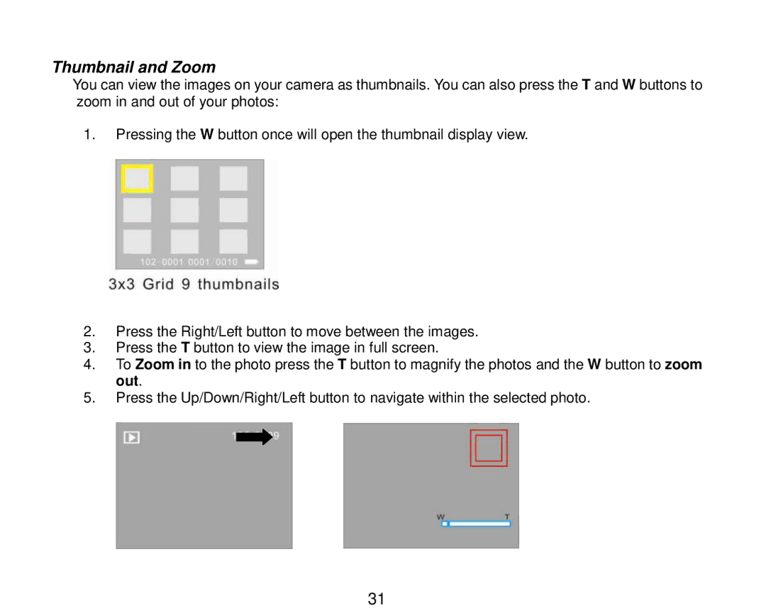 Vivitar 7690 owner manual Thumbnail and Zoom 