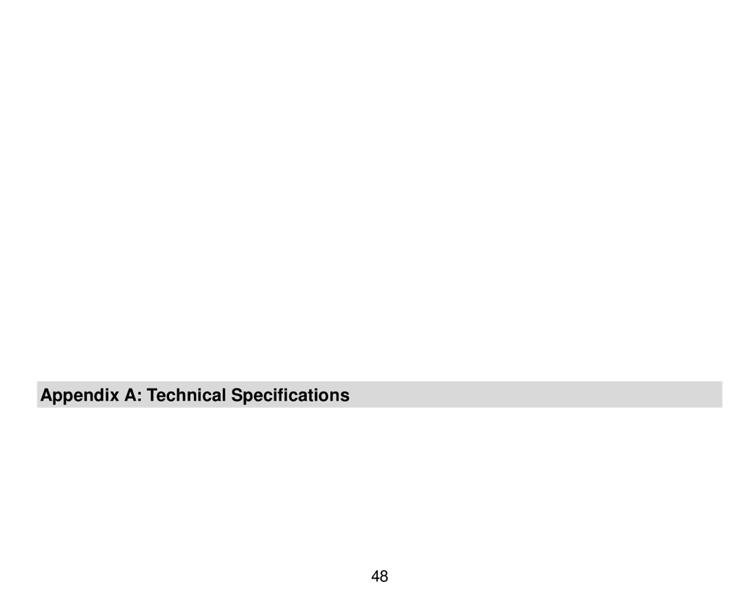 Vivitar 8018 owner manual Appendix a Technical Specifications 