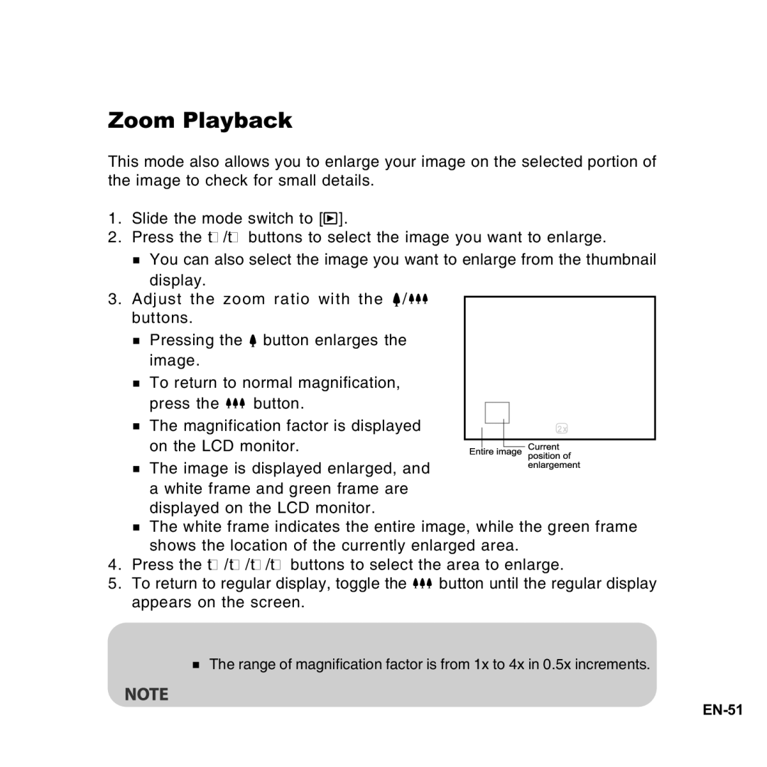 Vivitar 8300s user manual Zoom Playback 