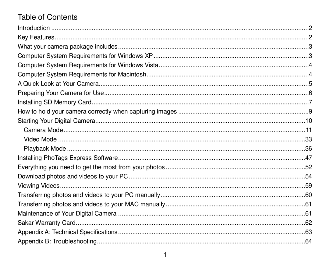 Vivitar 8324 owner manual Table of Contents 