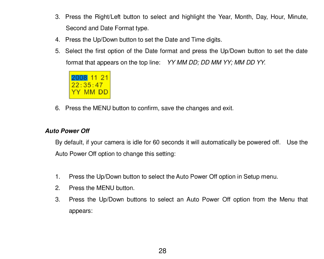 Vivitar 8324 owner manual Auto Power Off 