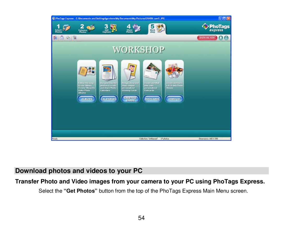 Vivitar 8324 owner manual Download photos and videos to your PC 