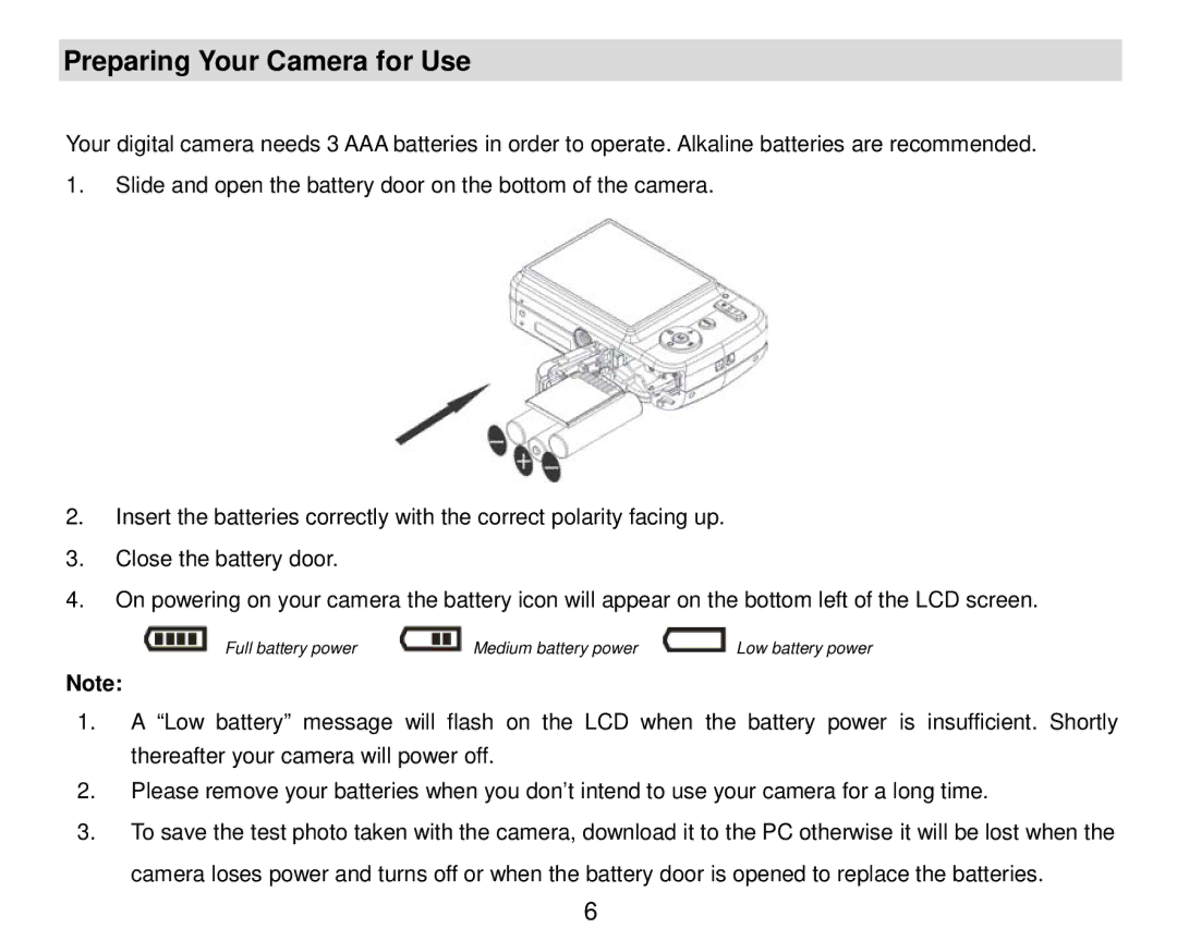 Vivitar 8324 owner manual Preparing Your Camera for Use 