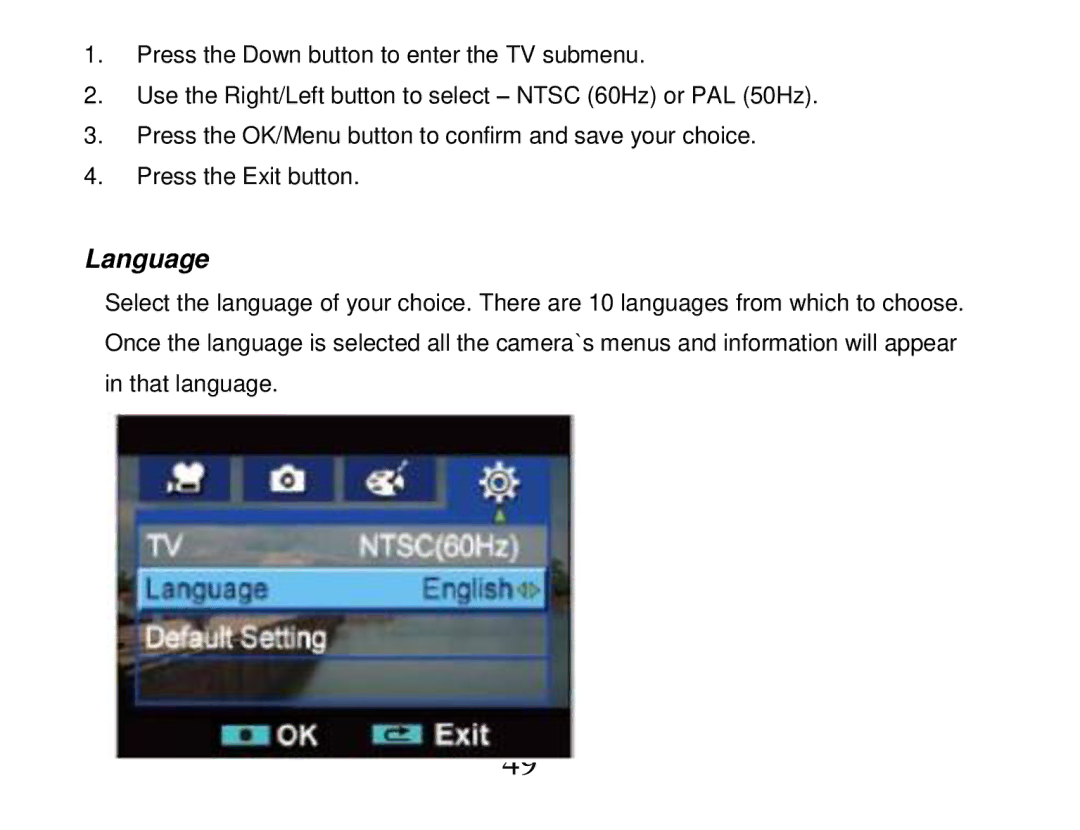 Vivitar 840XHD owner manual Language 