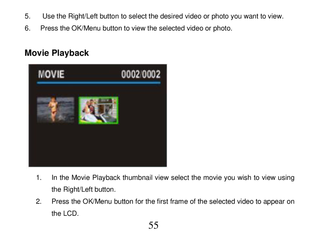 Vivitar 840XHD owner manual Movie Playback 