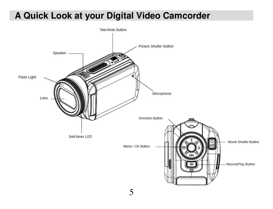 Vivitar 840XHD owner manual Quick Look at your Digital Video Camcorder 