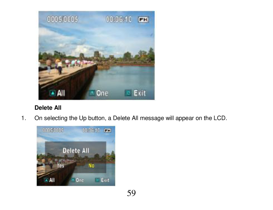 Vivitar 840XHD owner manual Delete All 