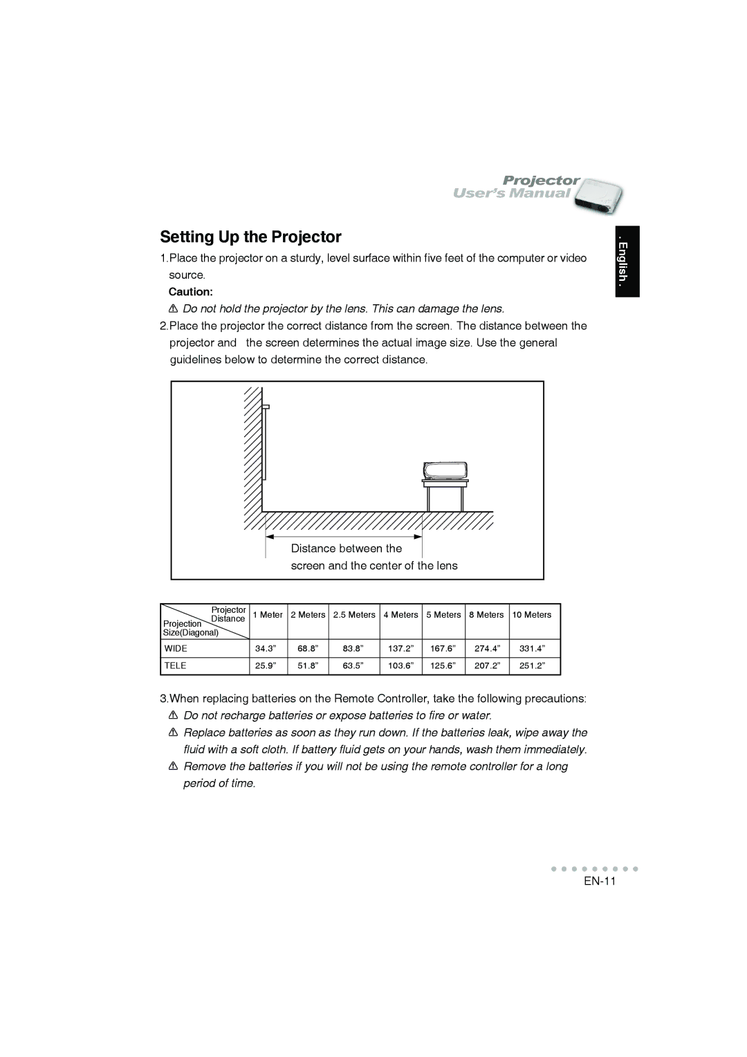 Vivitar DP-1200 X user manual Setting Up the Projector 