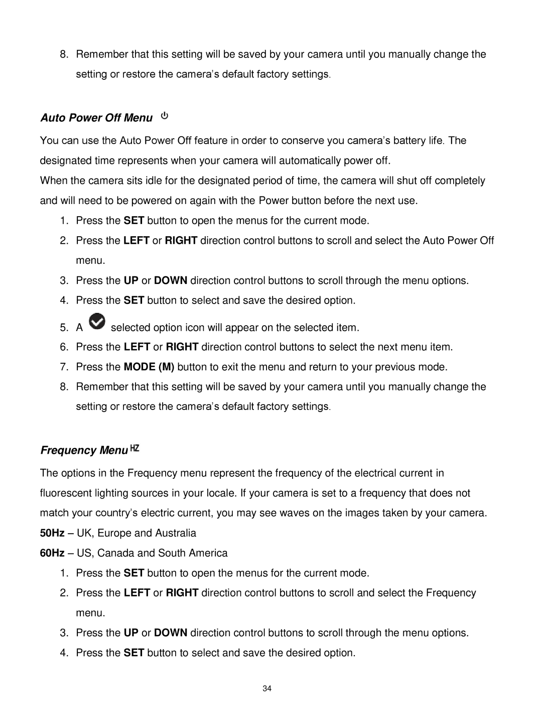 Vivitar DVR 610 user manual Auto Power Off Menu 