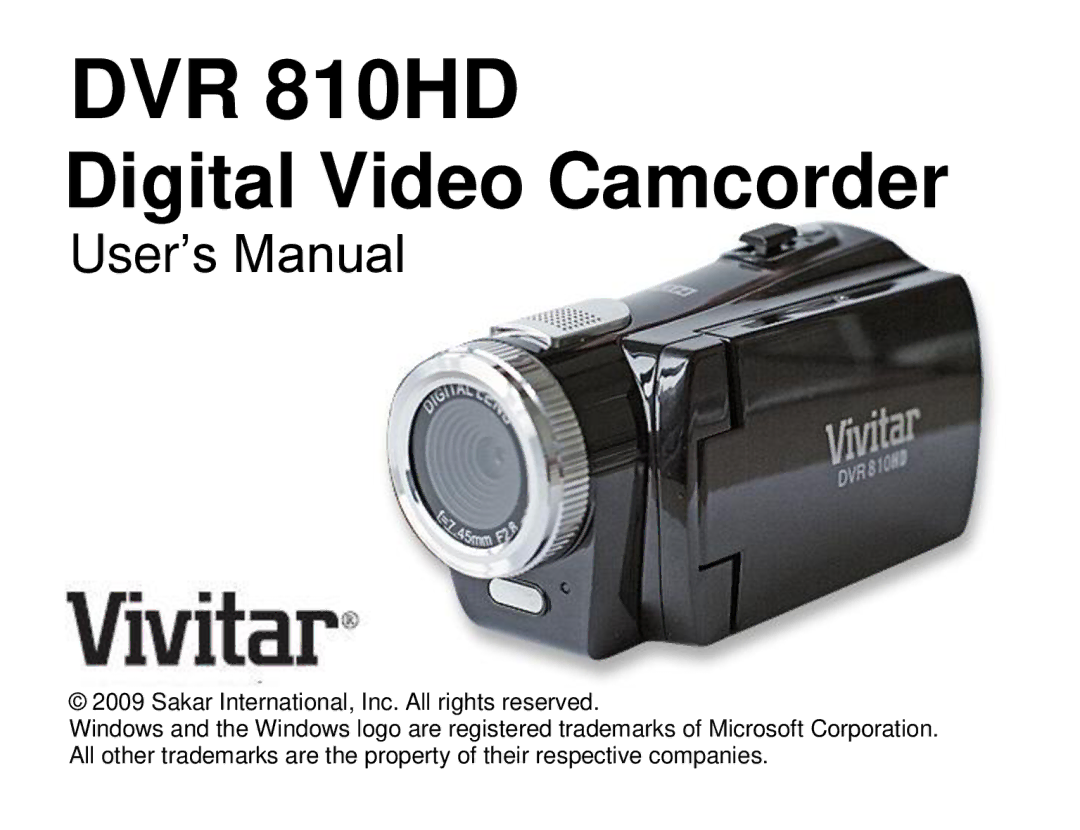 Vivitar DVR 810HD user manual 