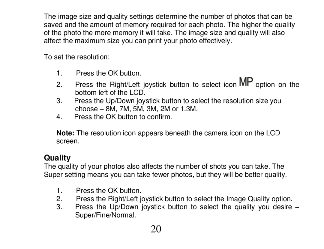 Vivitar DVR 810HD user manual Quality 