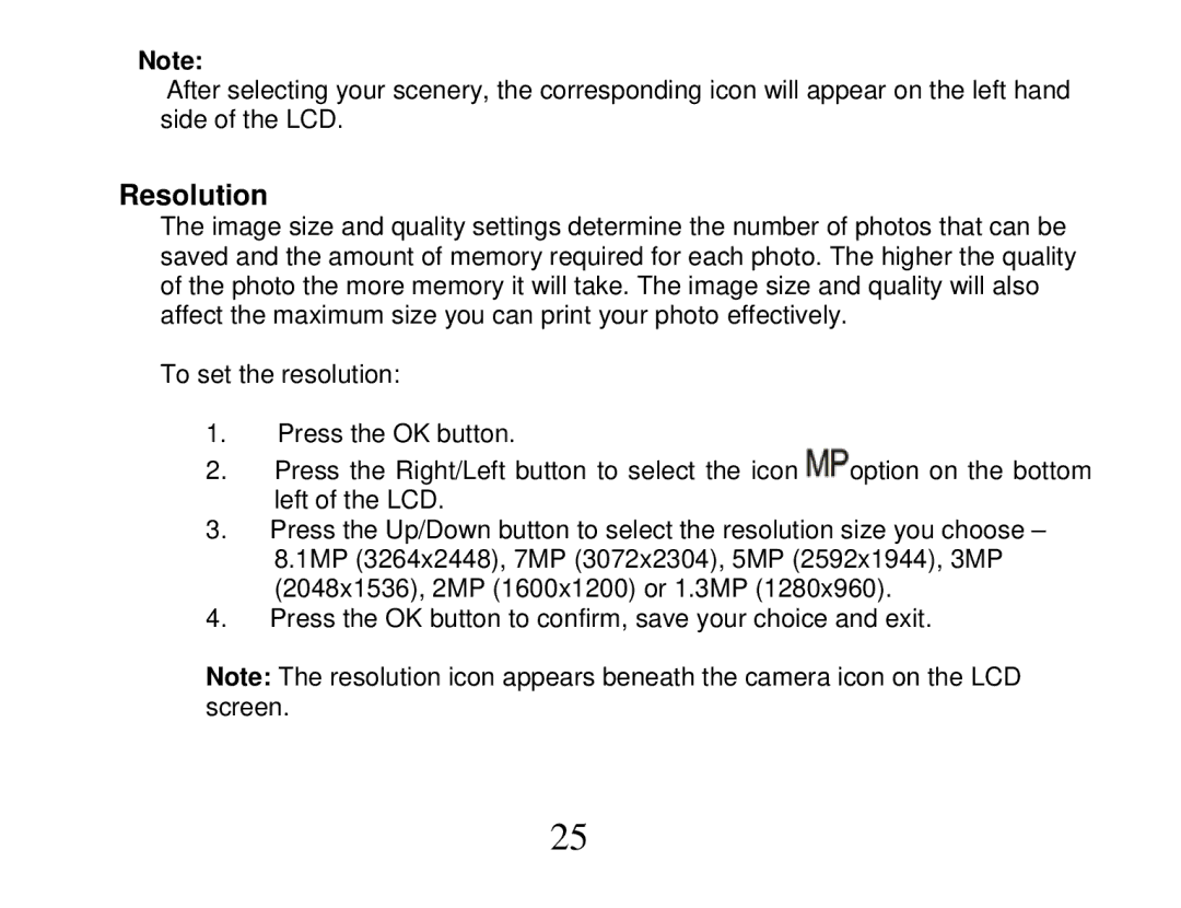 Vivitar DVR 865HD owner manual Resolution 