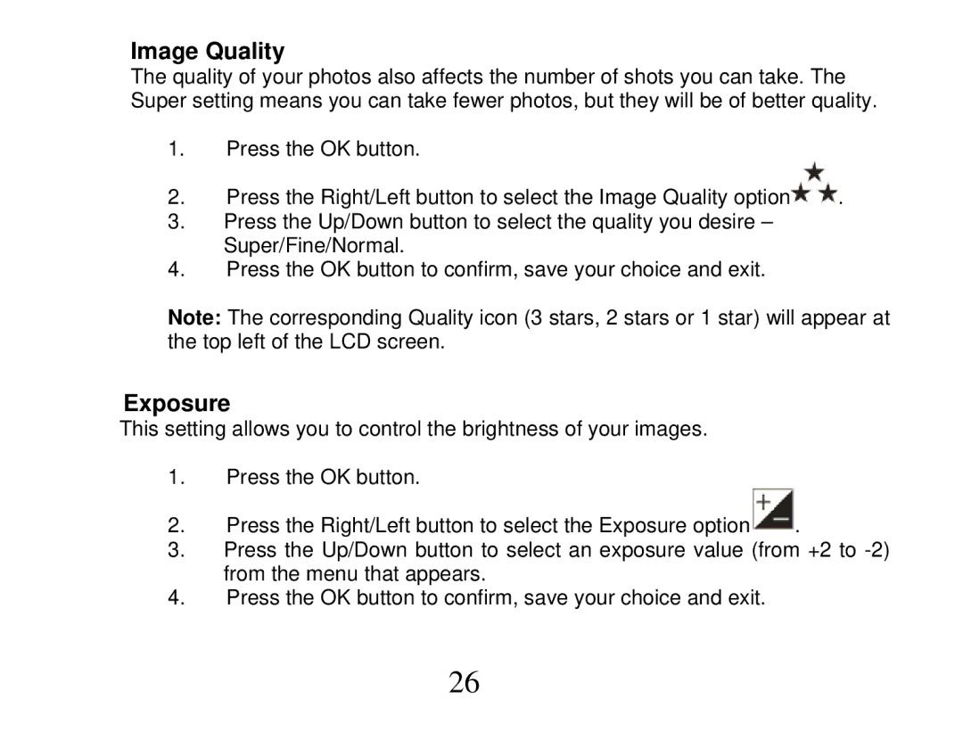 Vivitar DVR 865HD owner manual Image Quality, Exposure 