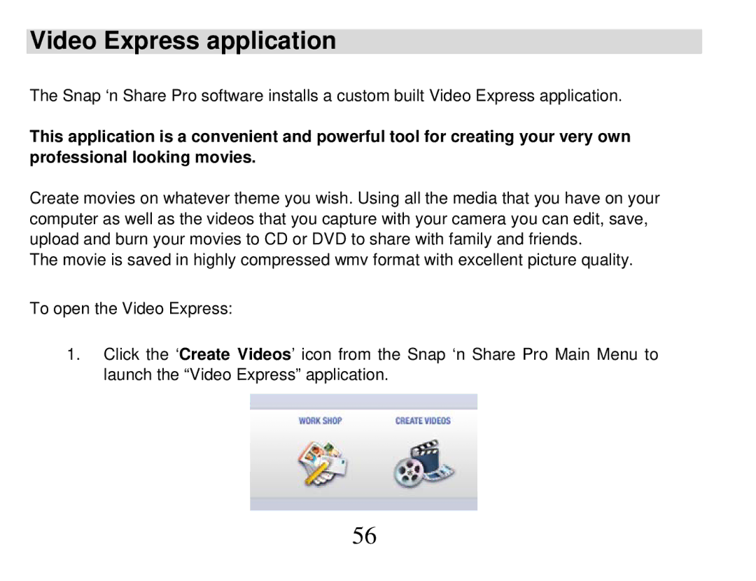 Vivitar DVR 865HD owner manual Video Express application 