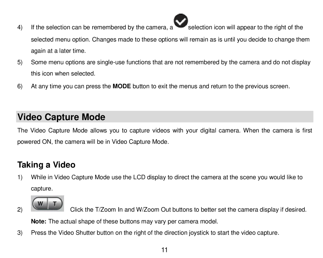 Vivitar DVR 910HD user manual Video Capture Mode, Taking a Video 