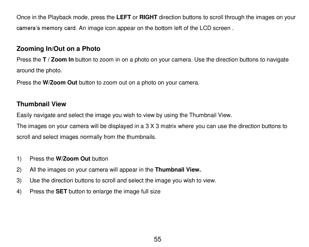 Vivitar DVR 910HD user manual Zooming In/Out on a Photo 