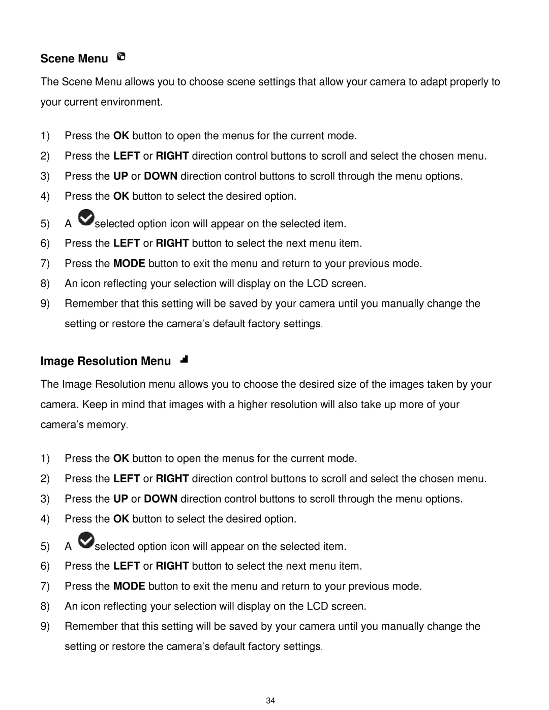 Vivitar DVR 925HD user manual Scene Menu 