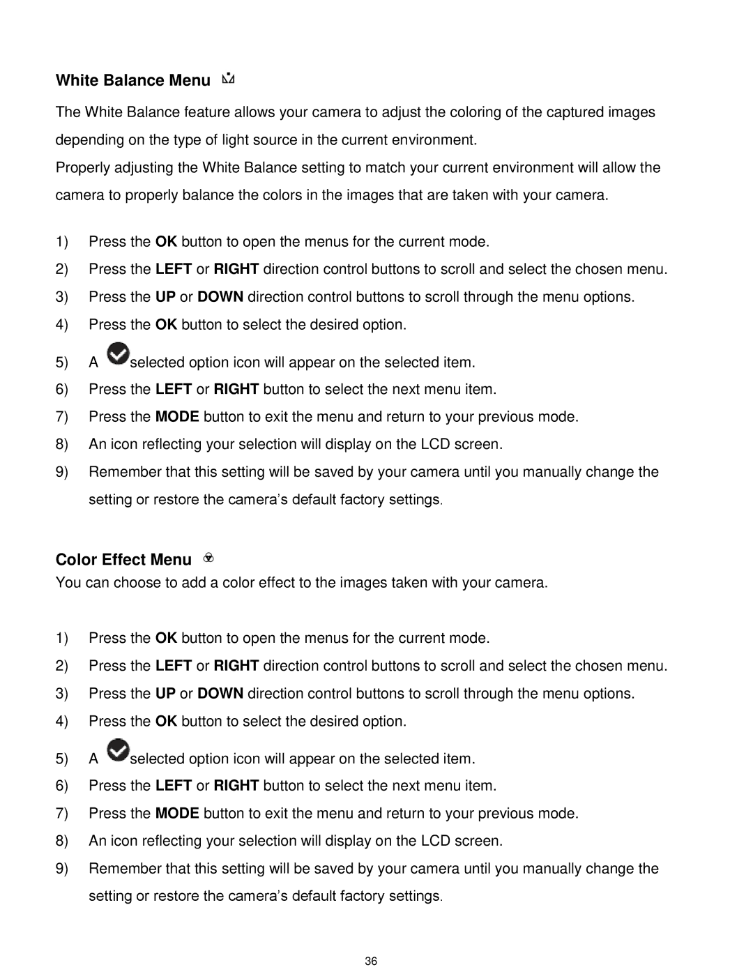 Vivitar DVR 925HD user manual White Balance Menu 