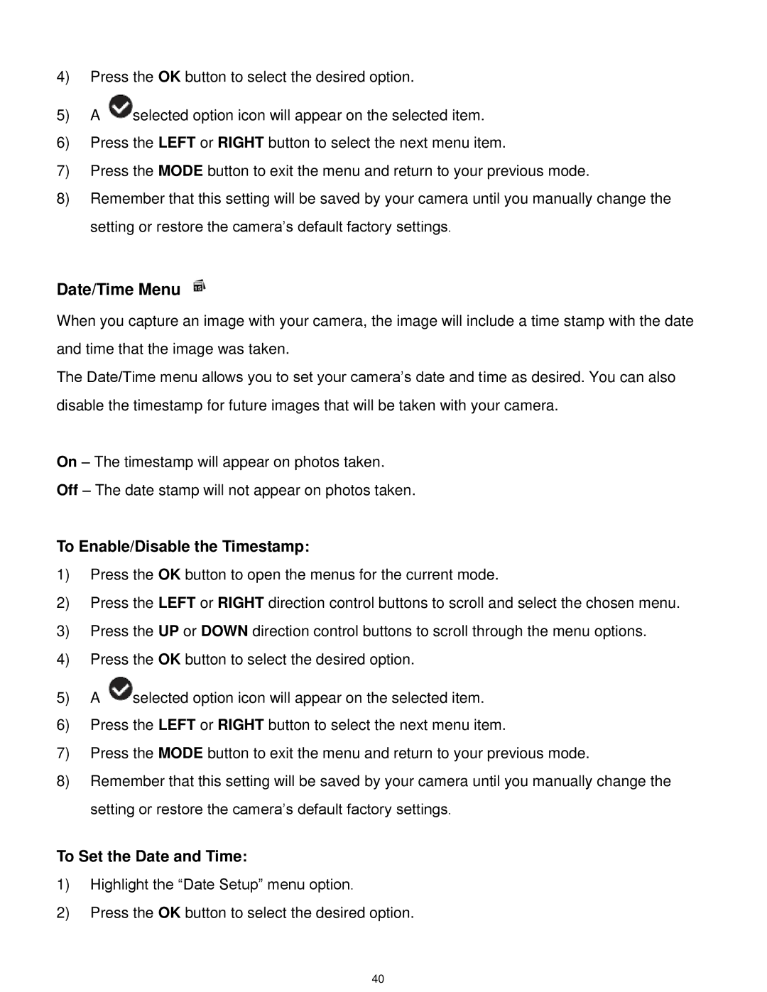 Vivitar DVR 925HD user manual Date/Time Menu 