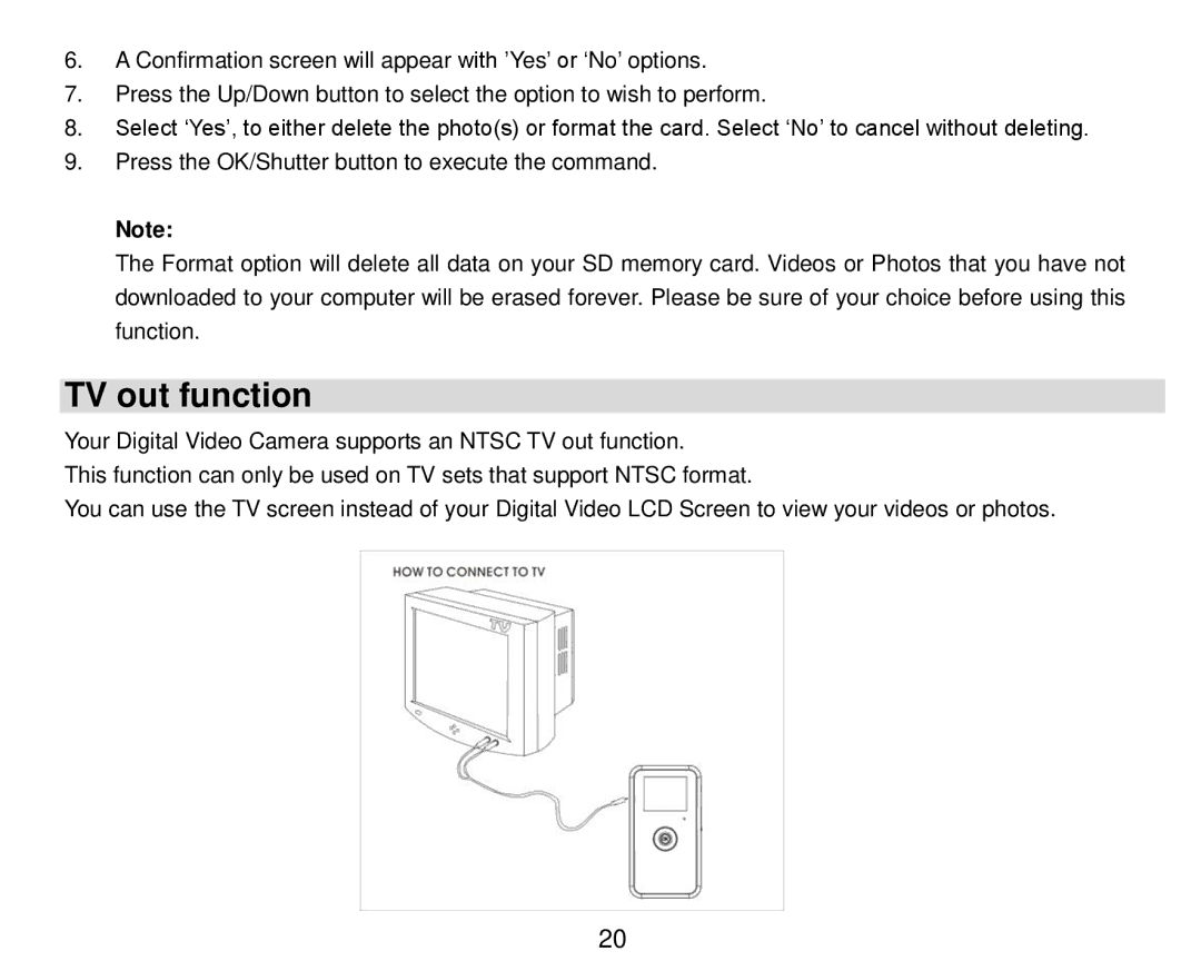 Vivitar DVR410-GRAPE, DVR-410 user manual TV out function 