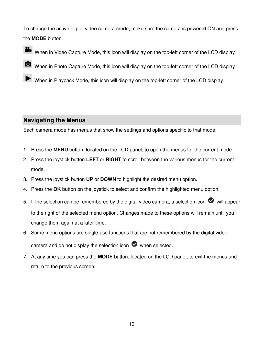 Vivitar DVR 940HD, DVR940HXD-BLK user manual Navigating the Menus 