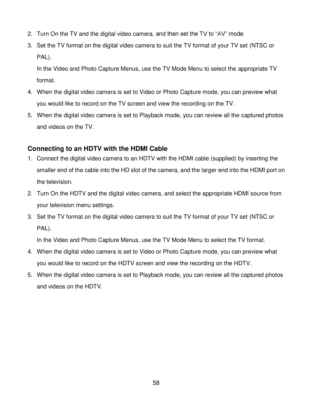 Vivitar DVR940HXD-BLK, DVR 940HD user manual Connecting to an Hdtv with the Hdmi Cable 