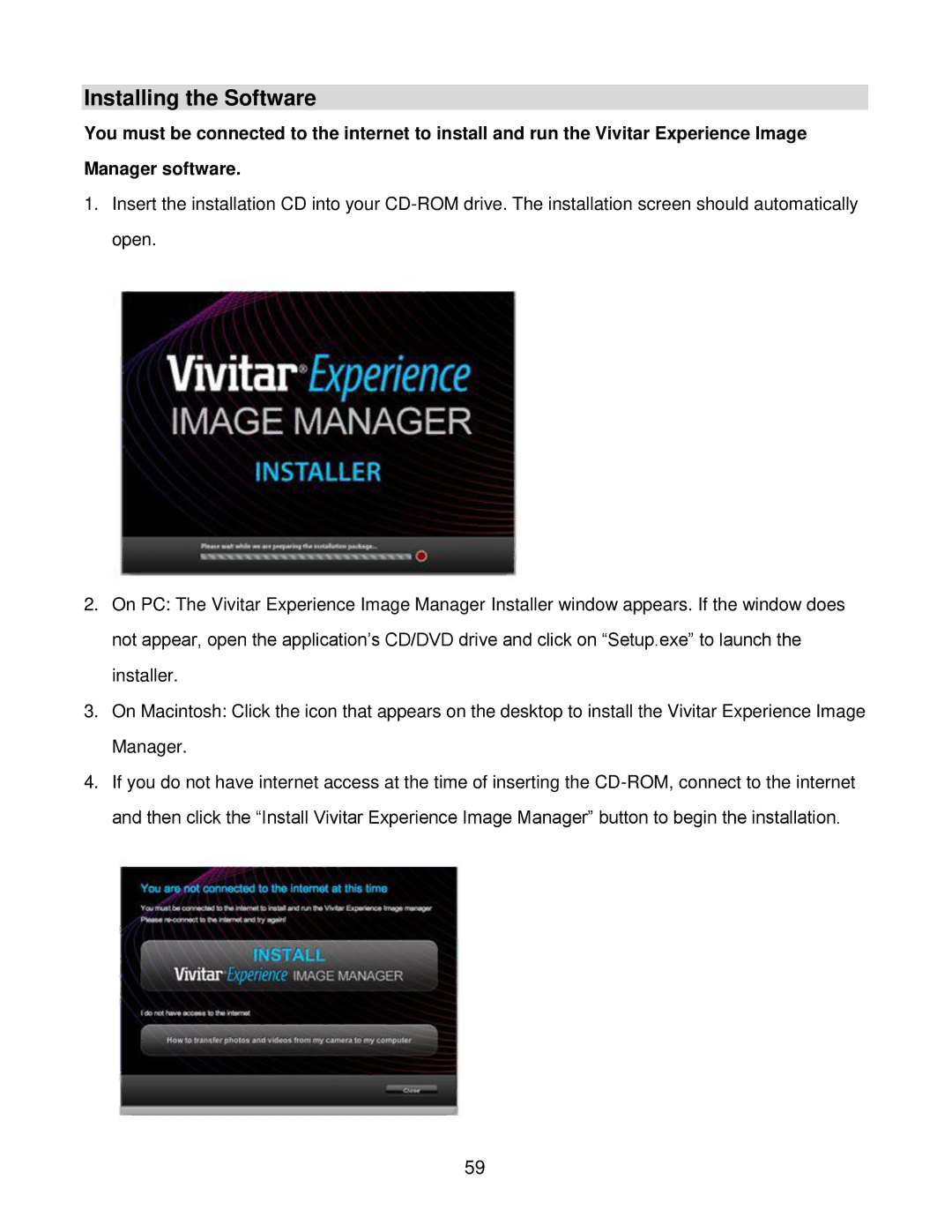 Vivitar DVR 940HD, DVR940HXD-BLK user manual Installing the Software 