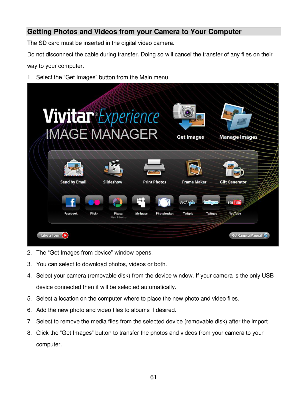 Vivitar DVR 940HD, DVR940HXD-BLK user manual Getting Photos and Videos from your Camera to Your Computer 