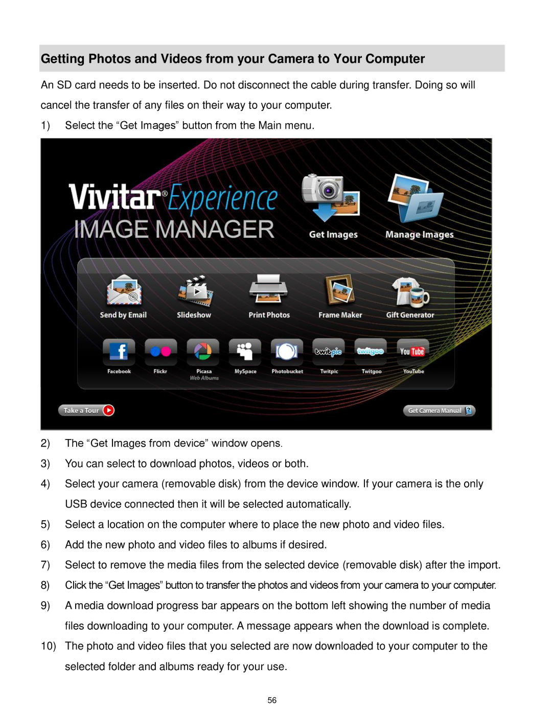 Vivitar F332 user manual Getting Photos and Videos from your Camera to Your Computer 