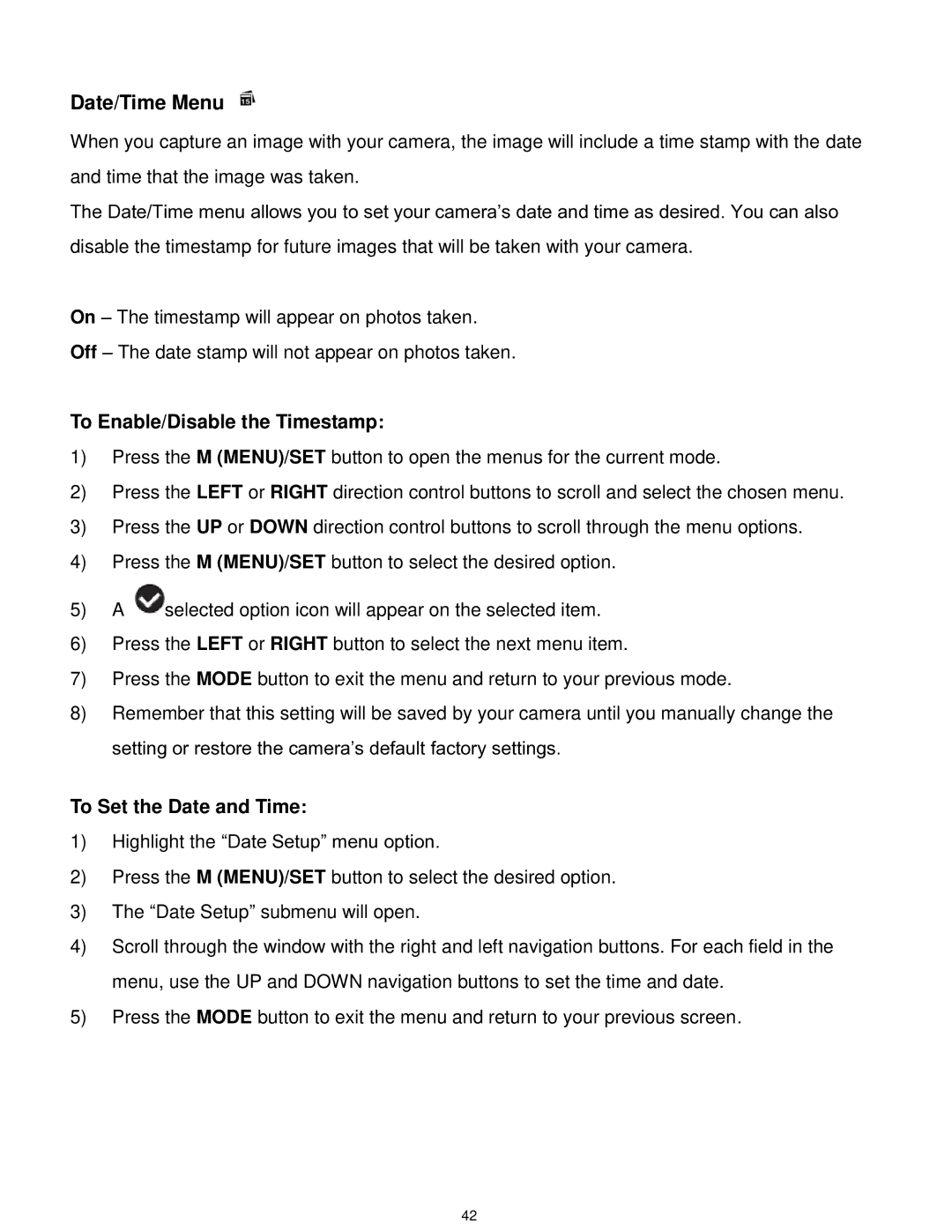 Vivitar F529 user manual Date/Time Menu 