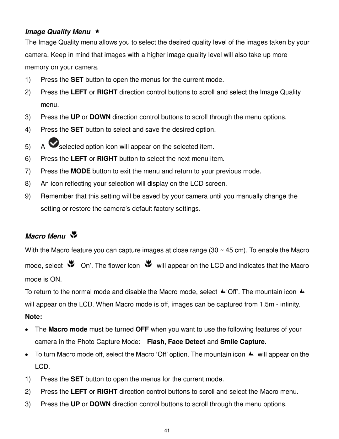 Vivitar F536 user manual Image Quality Menu 