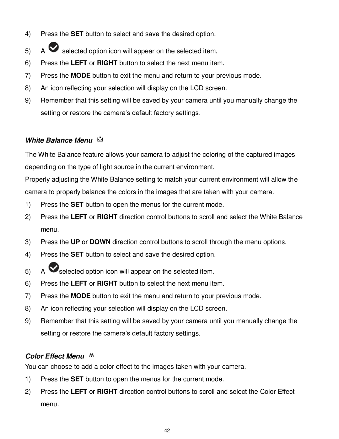 Vivitar F536 user manual White Balance Menu 