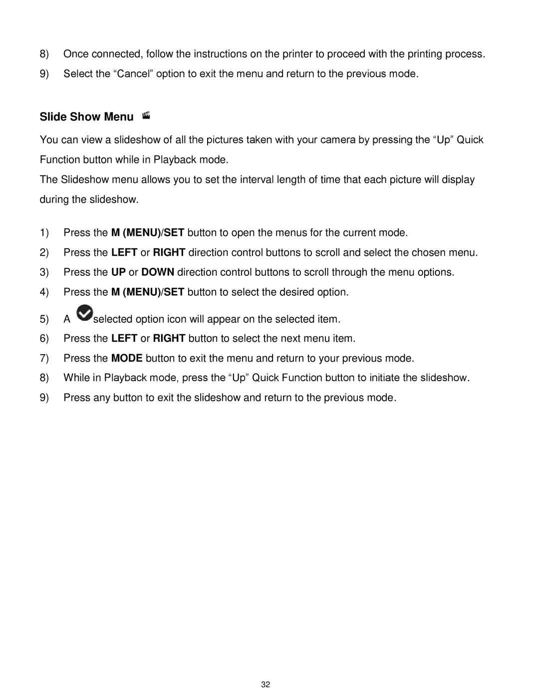 Vivitar S529 user manual Slide Show Menu 