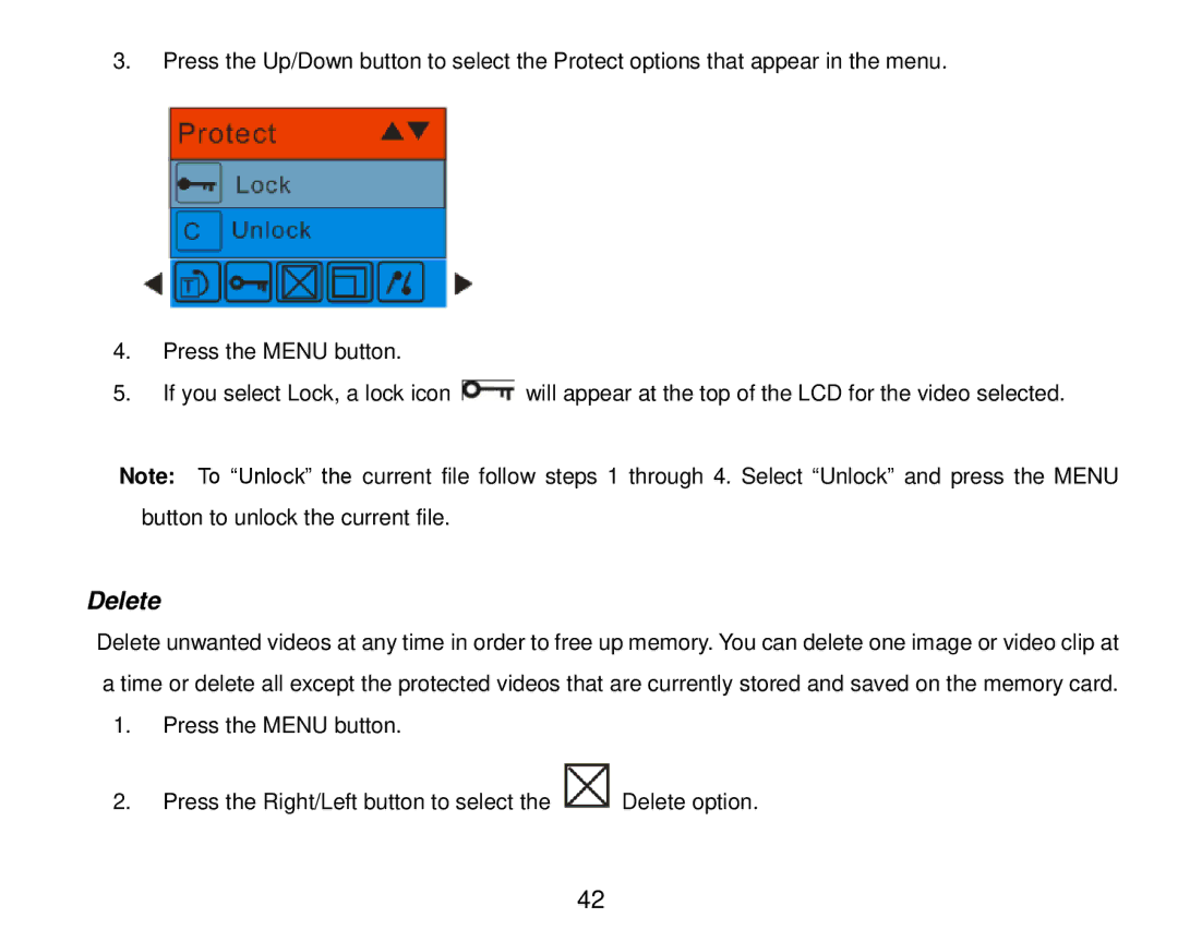 Vivitar T024 user manual Delete 