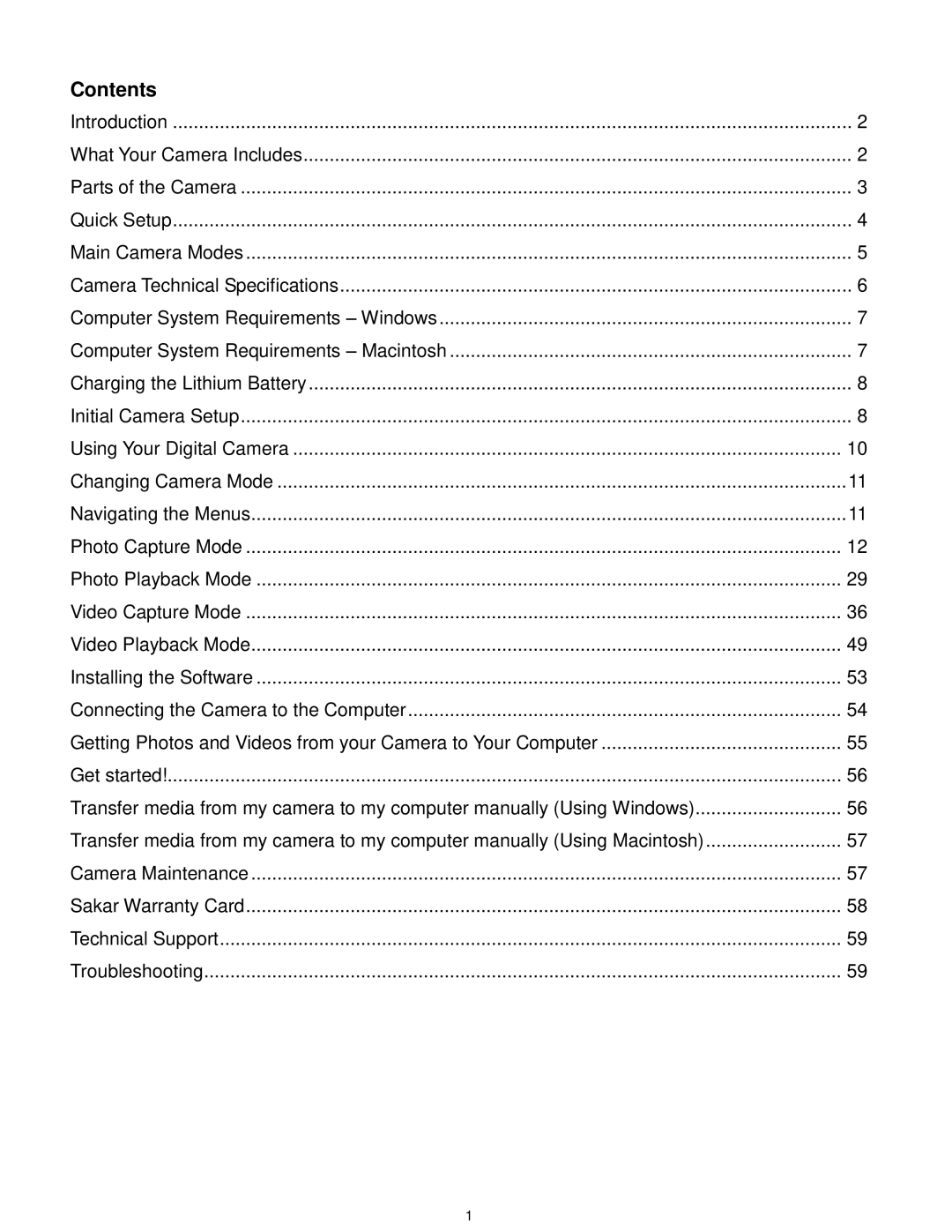 Vivitar T030 user manual Contents 